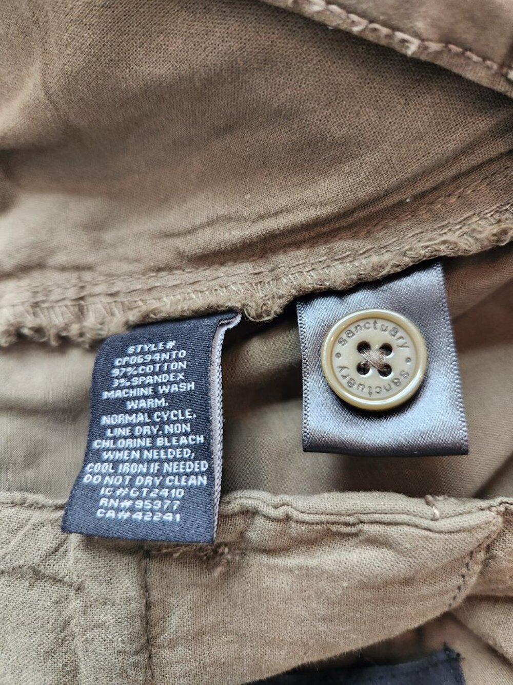 Sanctuary Rebel Cargo Pants Hiker Green - Size 28 - Picture 6 of 6